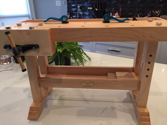 full view of bench with nameplate