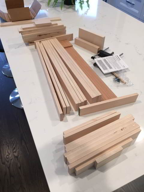 miniature bench vise kit and cut wood